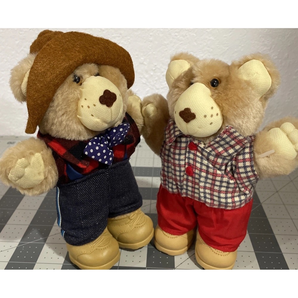 1986 Wendy's FURSKINS LOT Bears Plush 7" Toys Appalachian Art Vintage RETIRED
